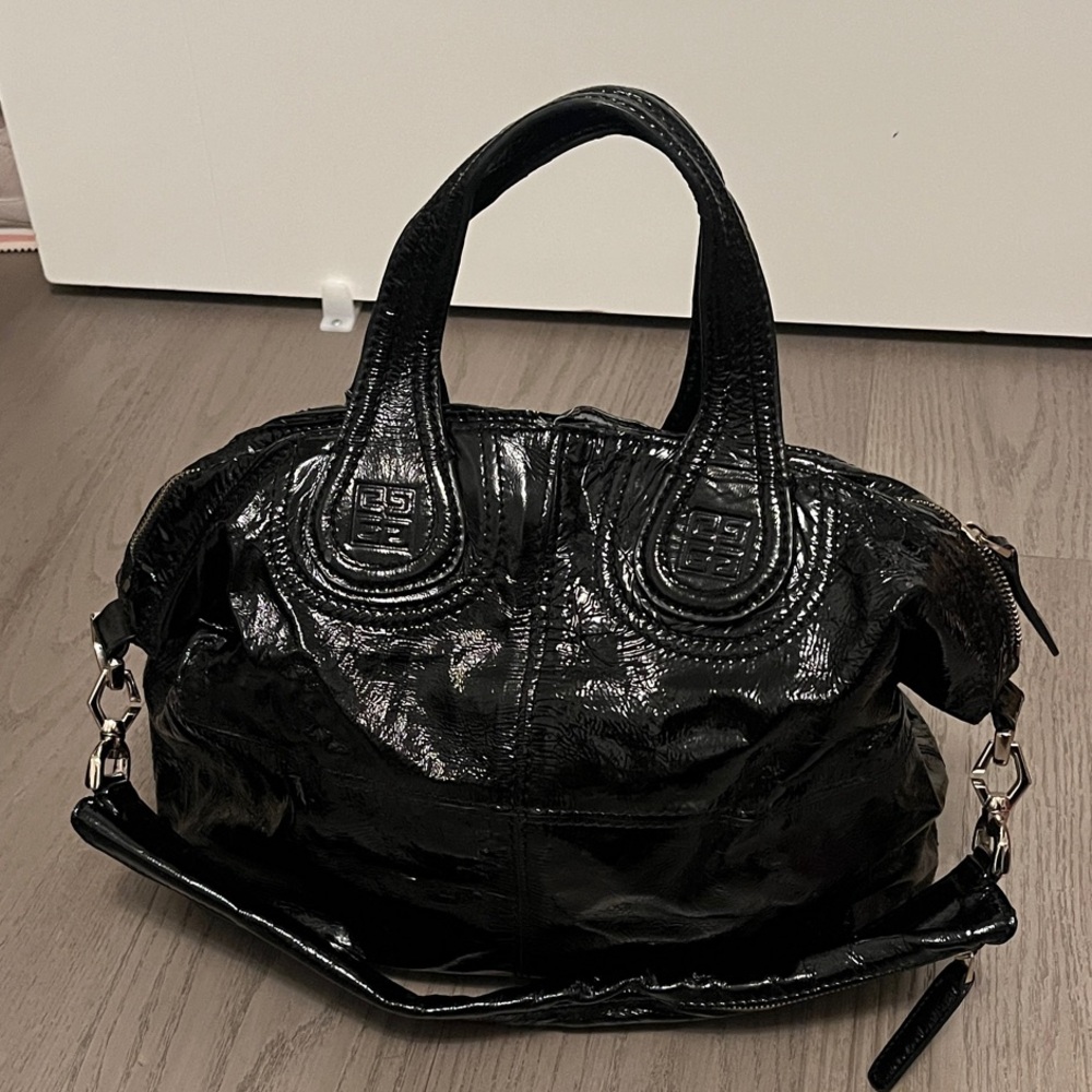 Givenchy Nightingale Shiny Black Shoulder Bag